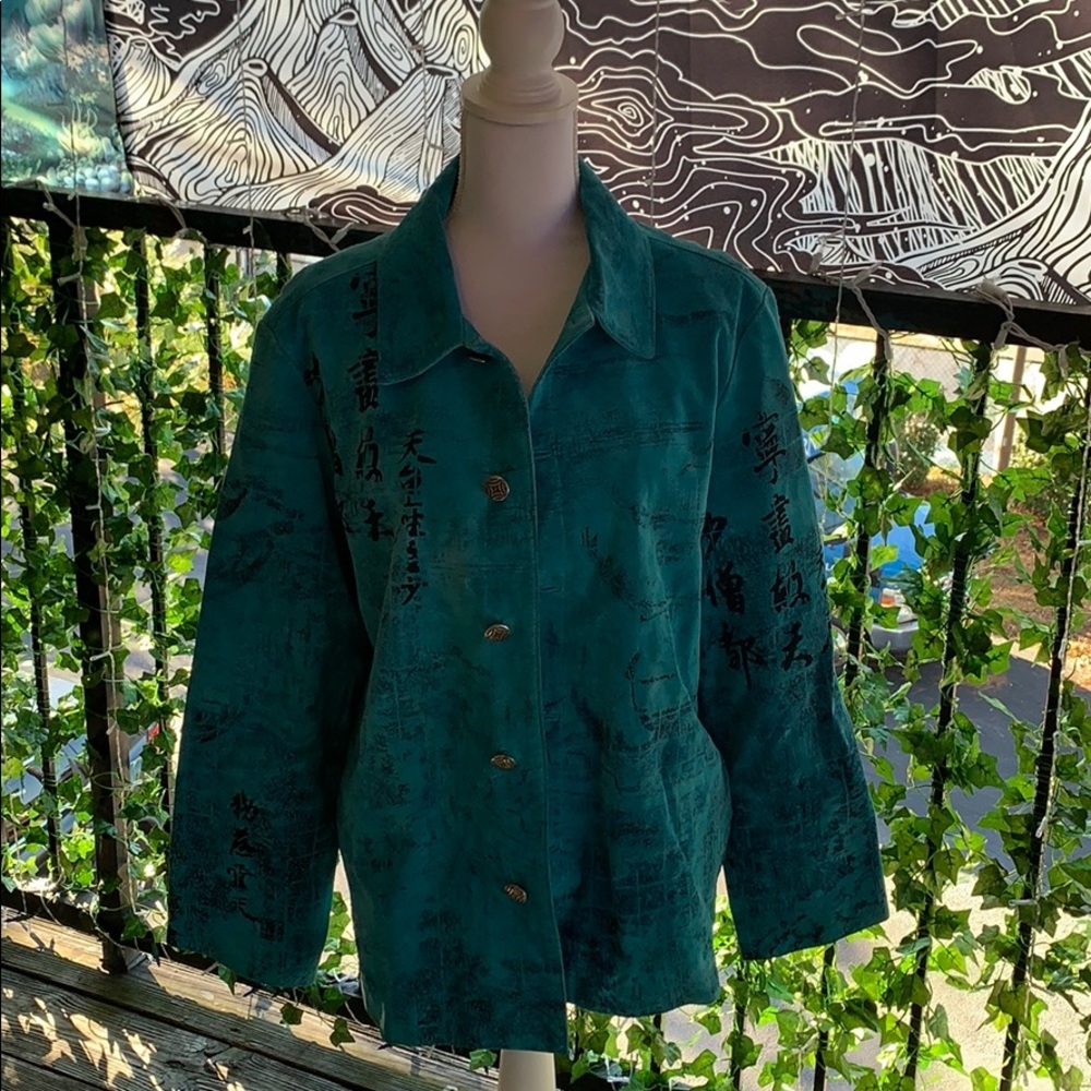 Chico’s leather lined button up